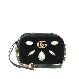 Gucci GG Marmont Quilted Shoulder Bag Black Quilting